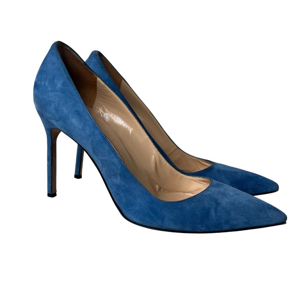 Manolo Blahnik BB Blue Suede Pumps Size 42